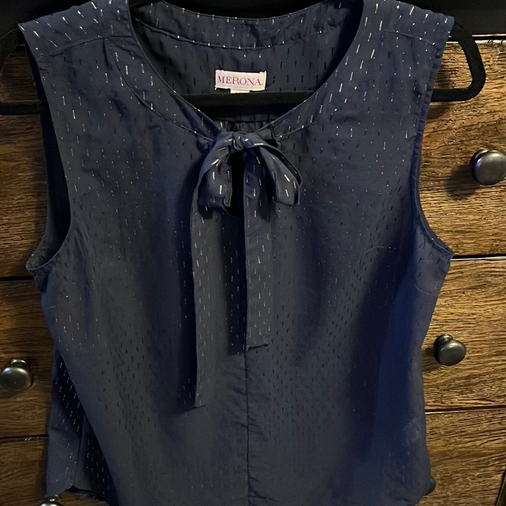 Merona Blue and Gold Womens Top